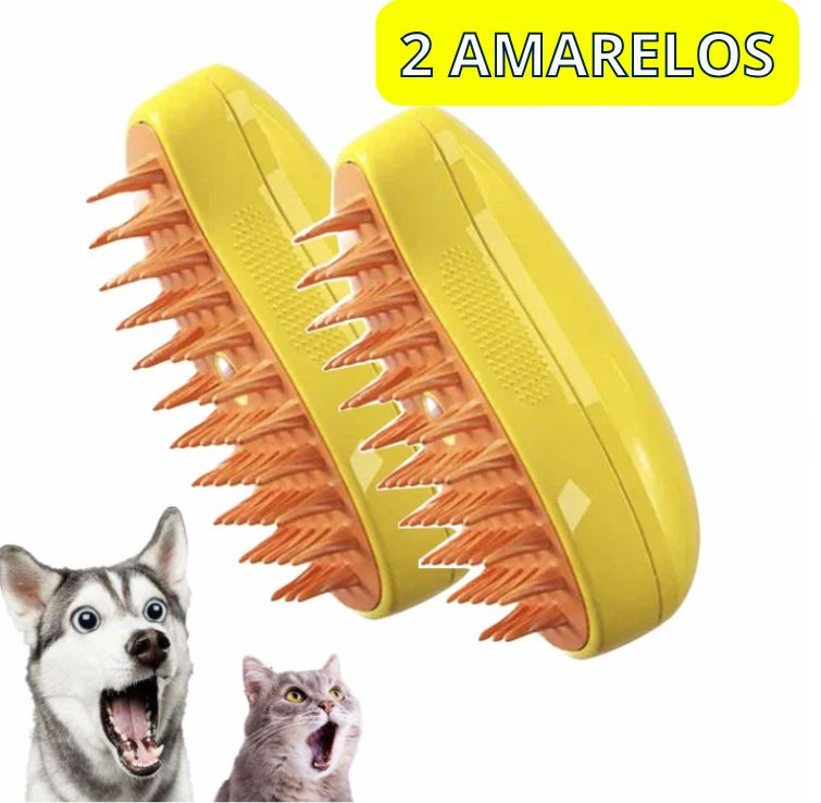 Escova vapor para cães e gatos, pulverizador elétrico para massagem, ferramenta de limpeza de animais de estimação, 3 em 1, sprays elétricos, pentes de massagem