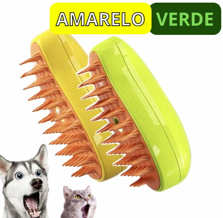 Escova vapor para cães e gatos, pulverizador elétrico para massagem, ferramenta de limpeza de animais de estimação, 3 em 1, sprays elétricos, pentes de massagem
