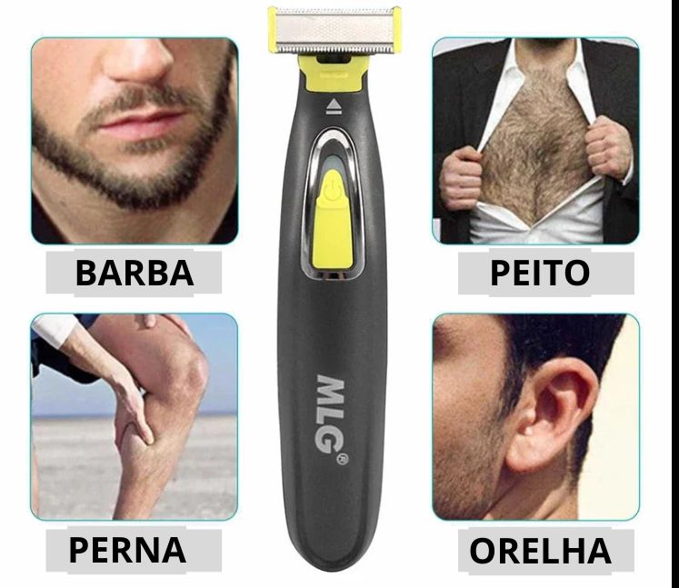 Aparador elétrico MLG para homens e mulheres, portátil, para corpo inteiro, com carregamento USB, lâmina em formato T, ideal para barba e axilas, lavável.