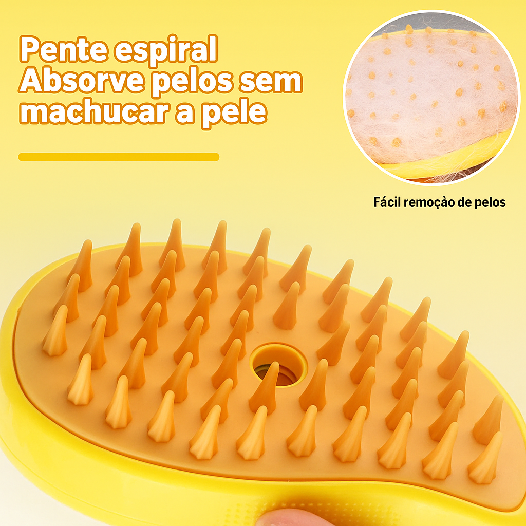 Escova vapor para cães e gatos, pulverizador elétrico para massagem, ferramenta de limpeza de animais de estimação, 3 em 1, sprays elétricos, pentes de massagem