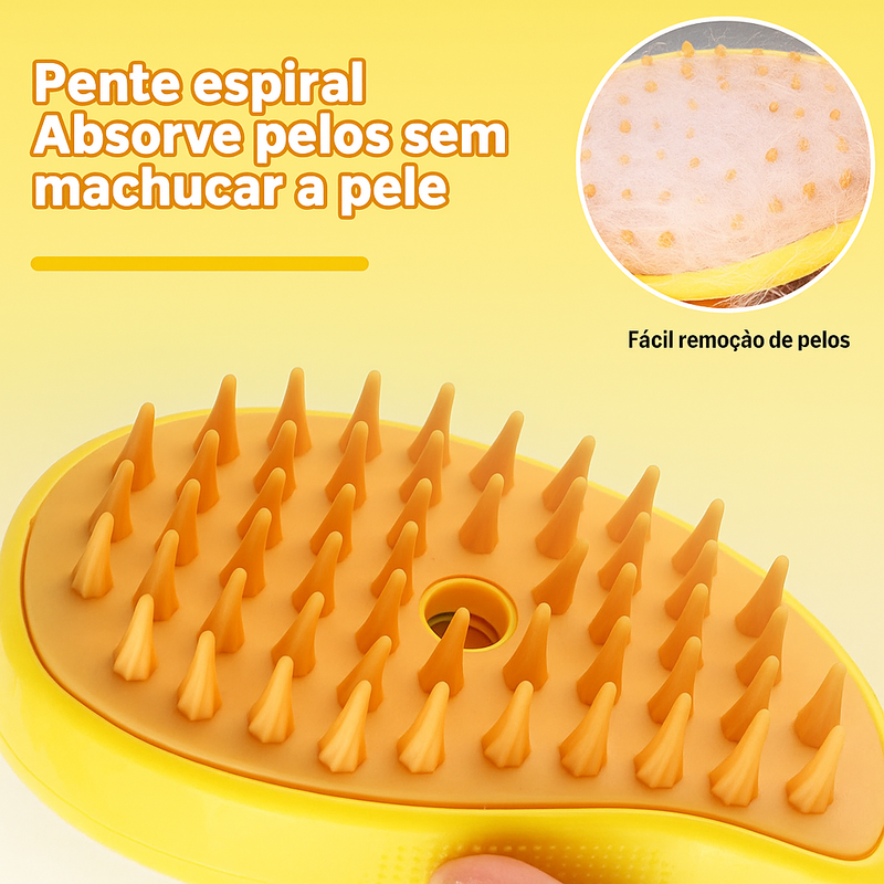 Escova vapor para cães e gatos, pulverizador elétrico para massagem, ferramenta de limpeza de animais de estimação, 3 em 1, sprays elétricos, pentes de massagem