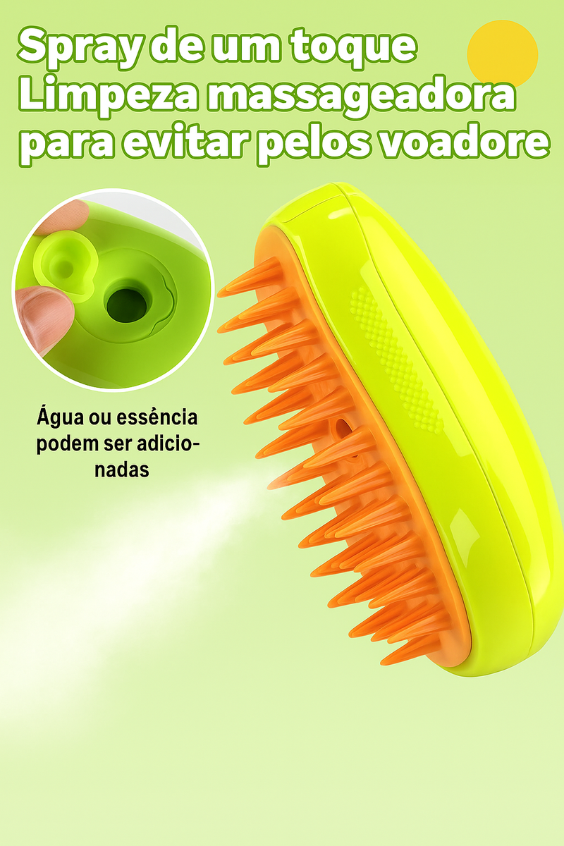 Escova vapor para cães e gatos, pulverizador elétrico para massagem, ferramenta de limpeza de animais de estimação, 3 em 1, sprays elétricos, pentes de massagem