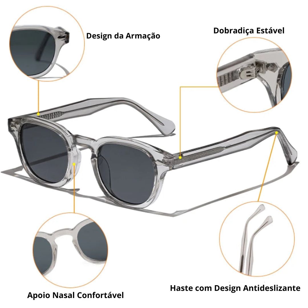 Óculos de Sol Retrô Redondos CATERSIDE para Homens