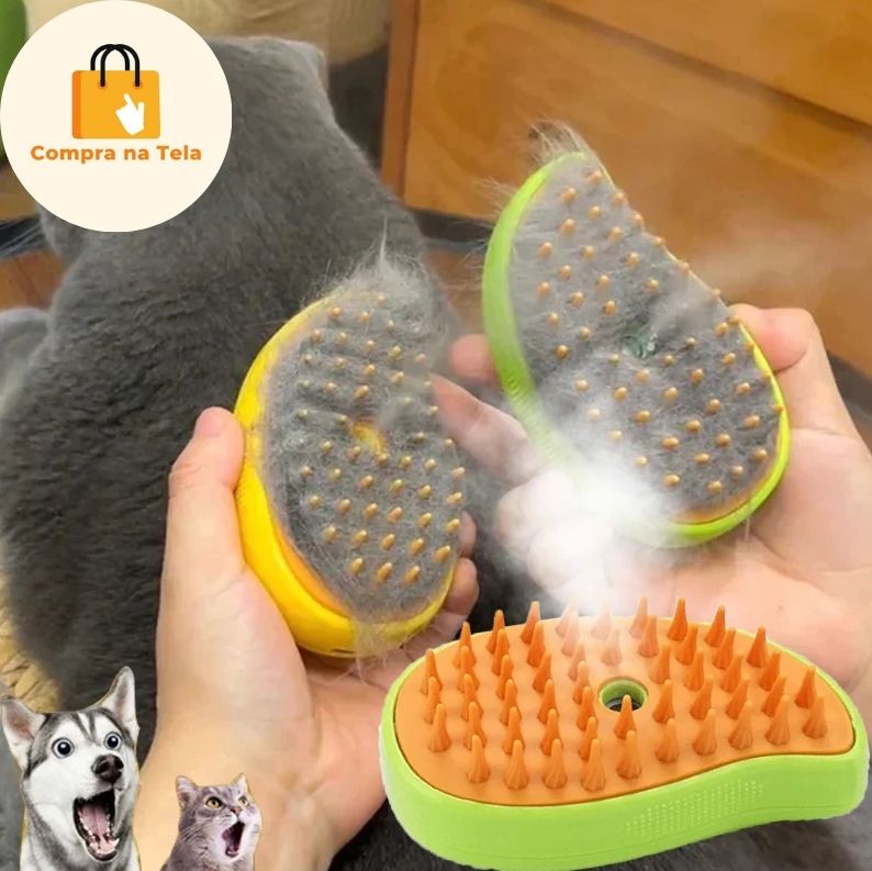Escova vapor para cães e gatos, pulverizador elétrico para massagem, ferramenta de limpeza de animais de estimação, 3 em 1, sprays elétricos, pentes de massagem