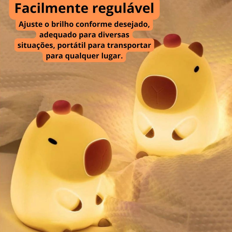 Luminária Noturna Fofa de Capivara em Desenho Animado