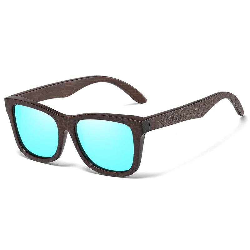 Óculos de Sol de Madeira de Bambu Natural GM – Feito à Mão, Lentes Polarizadas com Revestimento Espelhado, Acompanhado de Caixa de Presente