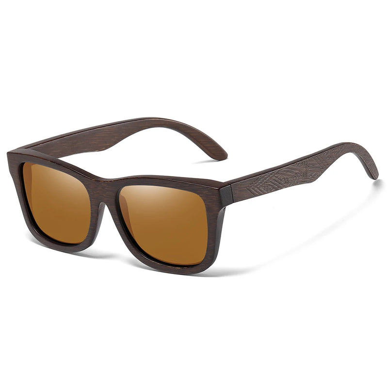 Óculos de Sol de Madeira de Bambu Natural GM – Feito à Mão, Lentes Polarizadas com Revestimento Espelhado, Acompanhado de Caixa de Presente