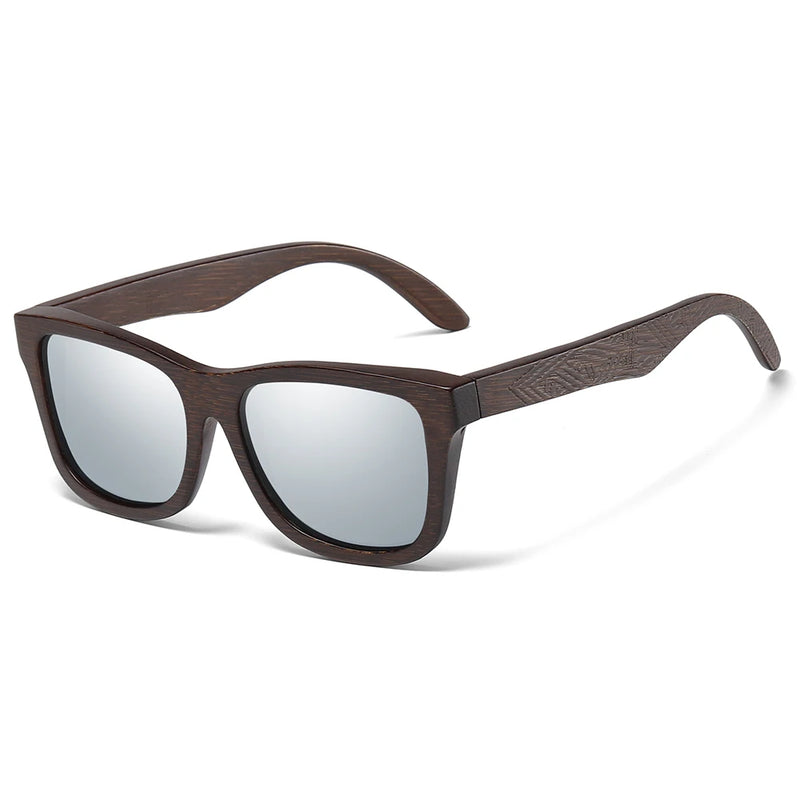 Óculos de Sol de Madeira de Bambu Natural GM – Feito à Mão, Lentes Polarizadas com Revestimento Espelhado, Acompanhado de Caixa de Presente
