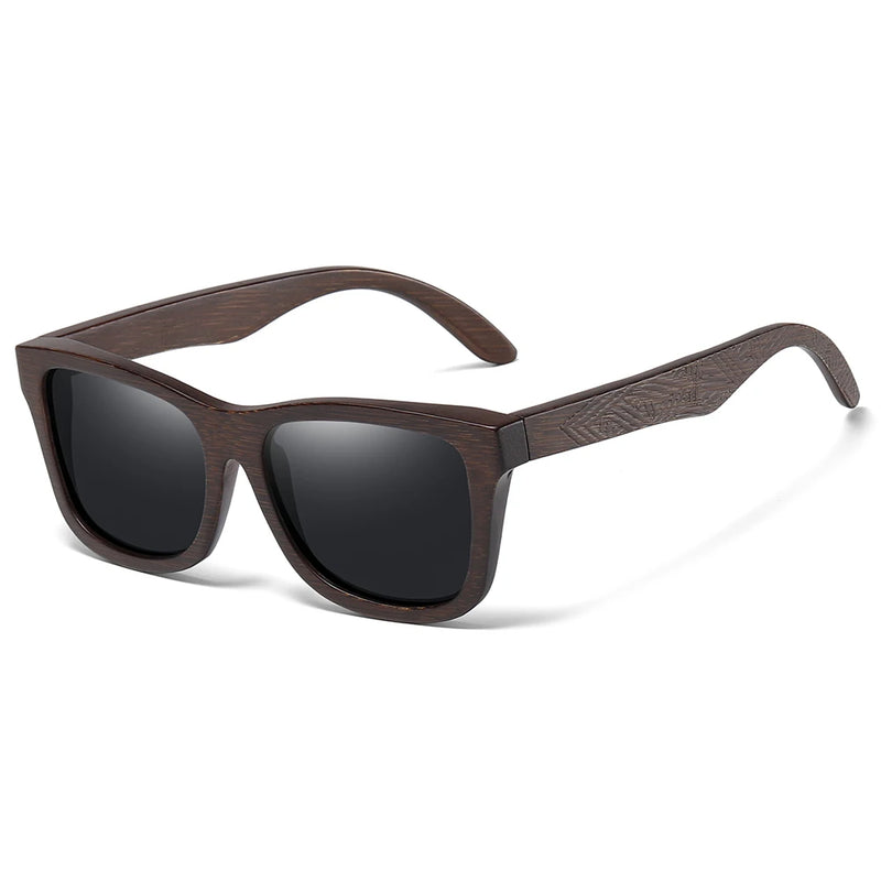 Óculos de Sol de Madeira de Bambu Natural GM – Feito à Mão, Lentes Polarizadas com Revestimento Espelhado, Acompanhado de Caixa de Presente