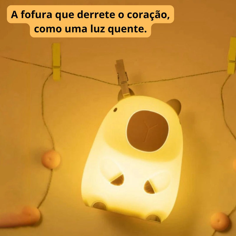 Luminária Noturna Fofa de Capivara em Desenho Animado