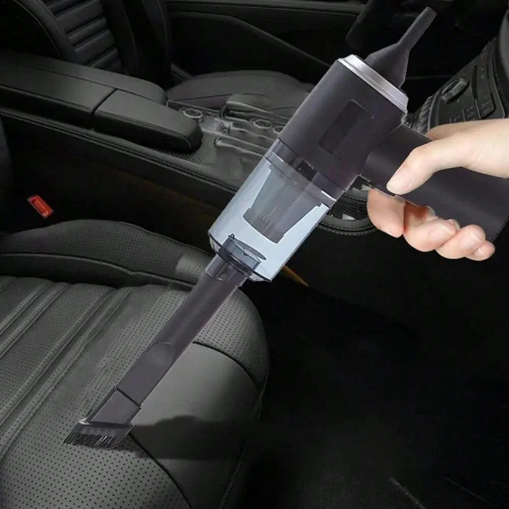 Aspirador de pó sem fio 120W de alta potência – portátil, uso duplo para casa e carro, cor preta