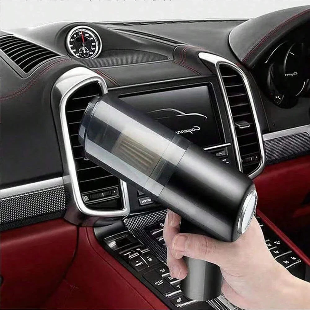 Aspirador de pó sem fio 120W de alta potência – portátil, uso duplo para casa e carro, cor preta