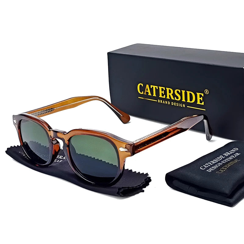 Óculos de Sol Retrô Redondos CATERSIDE para Homens