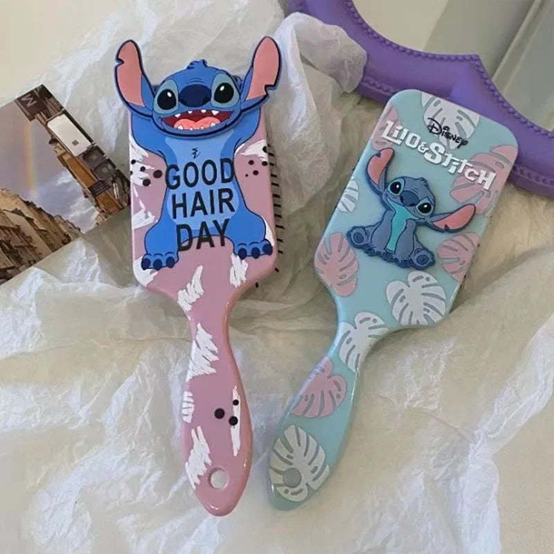 Pente da Disney Lilo & Stitch – Escova Massageadora com Almofada de Ar, Estilo Desenho Animado Stitch – Acessório Infantil para Meninas