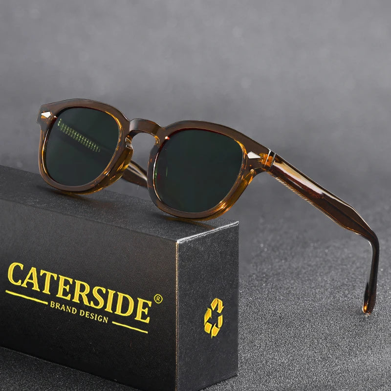 Óculos de Sol Retrô Redondos CATERSIDE para Homens
