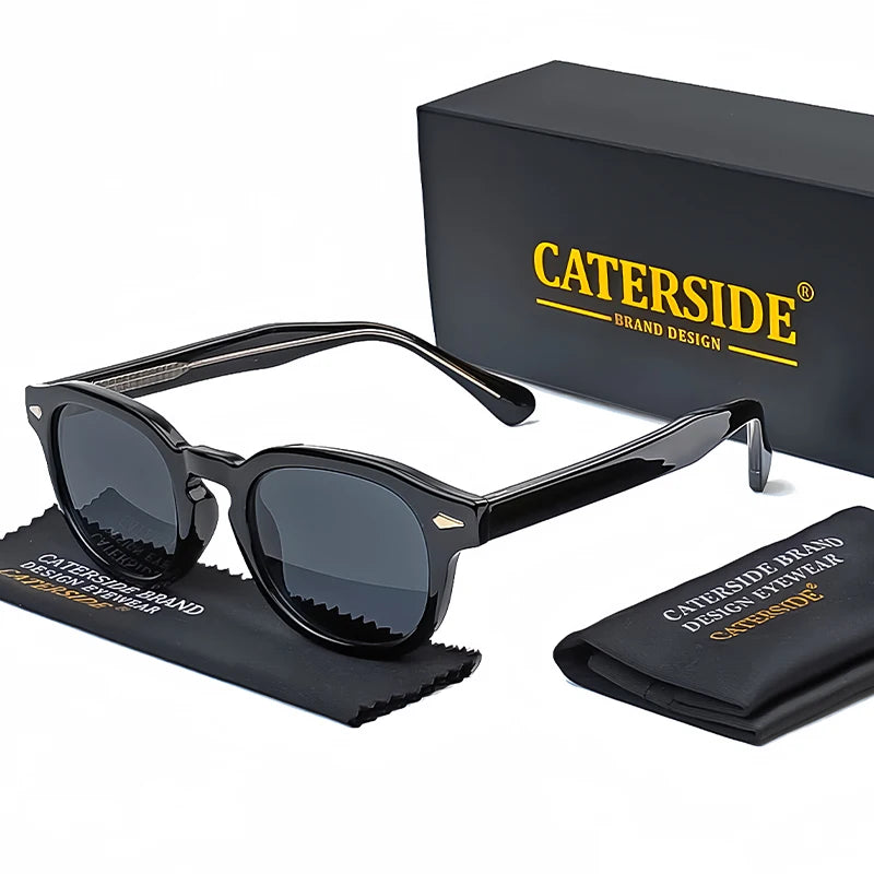 Óculos de Sol Retrô Redondos CATERSIDE para Homens
