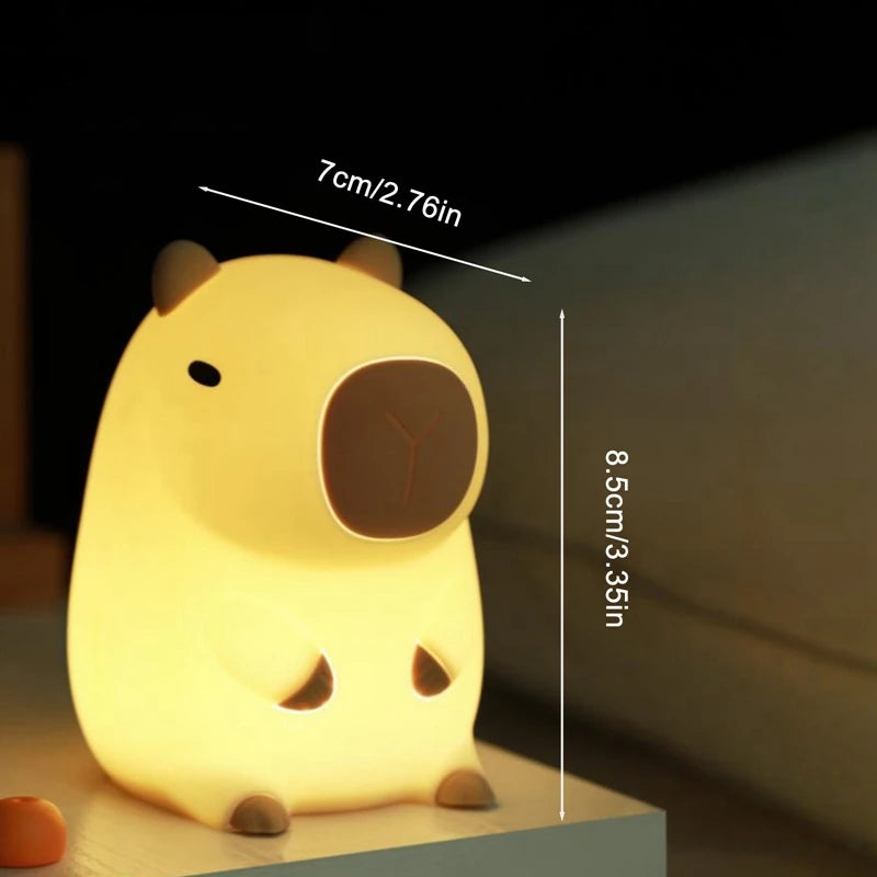 Luminária Noturna Fofa de Capivara em Desenho Animado