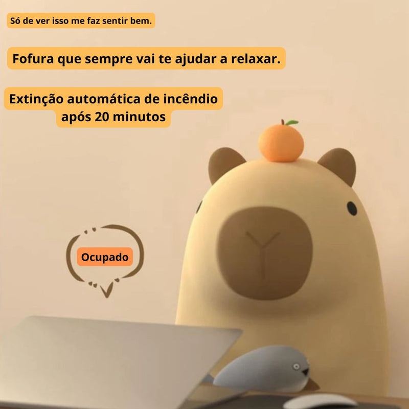 Luminária Noturna Fofa de Capivara em Desenho Animado