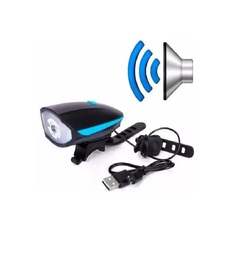 Lanterna de LED com Farol em C para Bicicleta + Buzina Reforçada