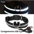 Coleira de Cachorro com LED Luminoso – Ajustável, Piscante, Recarregável, Coleira Brilhante para a Noite, Antiperda